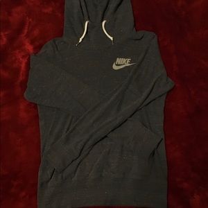 NIKE gray high neck thin hoodie